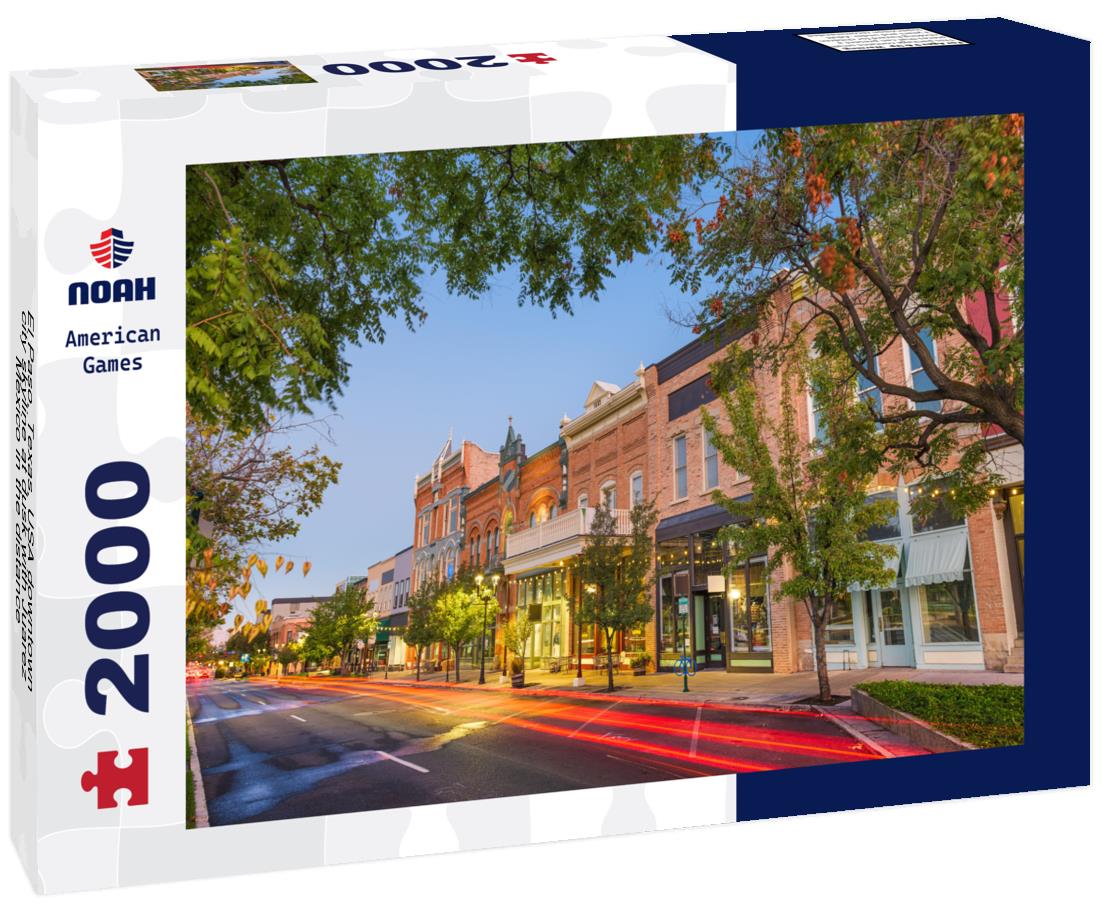 Noah Jigsaw Puzzle El Paso, Texas, USA downtown city skyline at dusk with Juarez, Mexico in the distance 2000 pieces