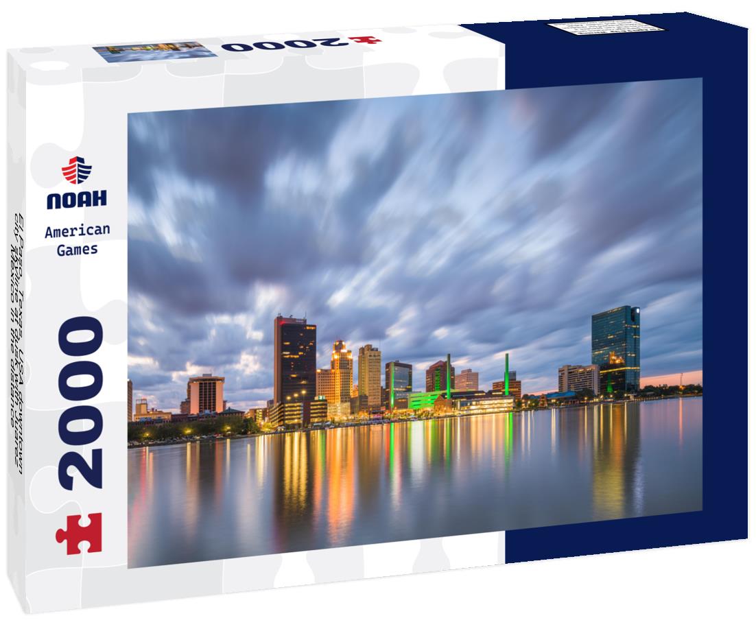 Noah Jigsaw Puzzle El Paso, Texas, USA downtown city skyline at dusk with Juarez, Mexico in the distance 2000 pieces