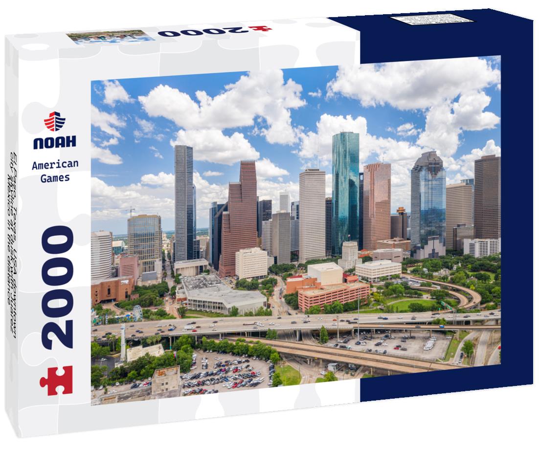 Noah Jigsaw Puzzle El Paso, Texas, USA downtown city skyline at dusk with Juarez, Mexico in the distance 2000 pieces