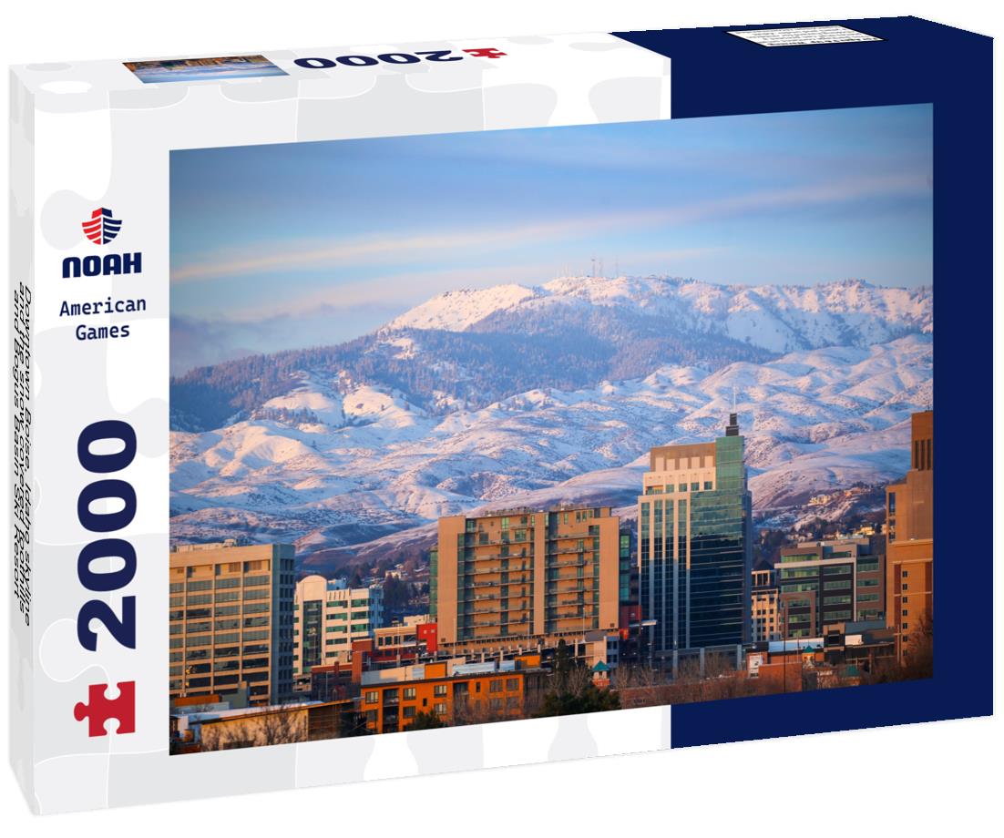 Noah Jigsaw Puzzle Downtown Boise, Idaho skyline and the snow covered foothills and Bogus Basin Ski Resort 2000 pieces
