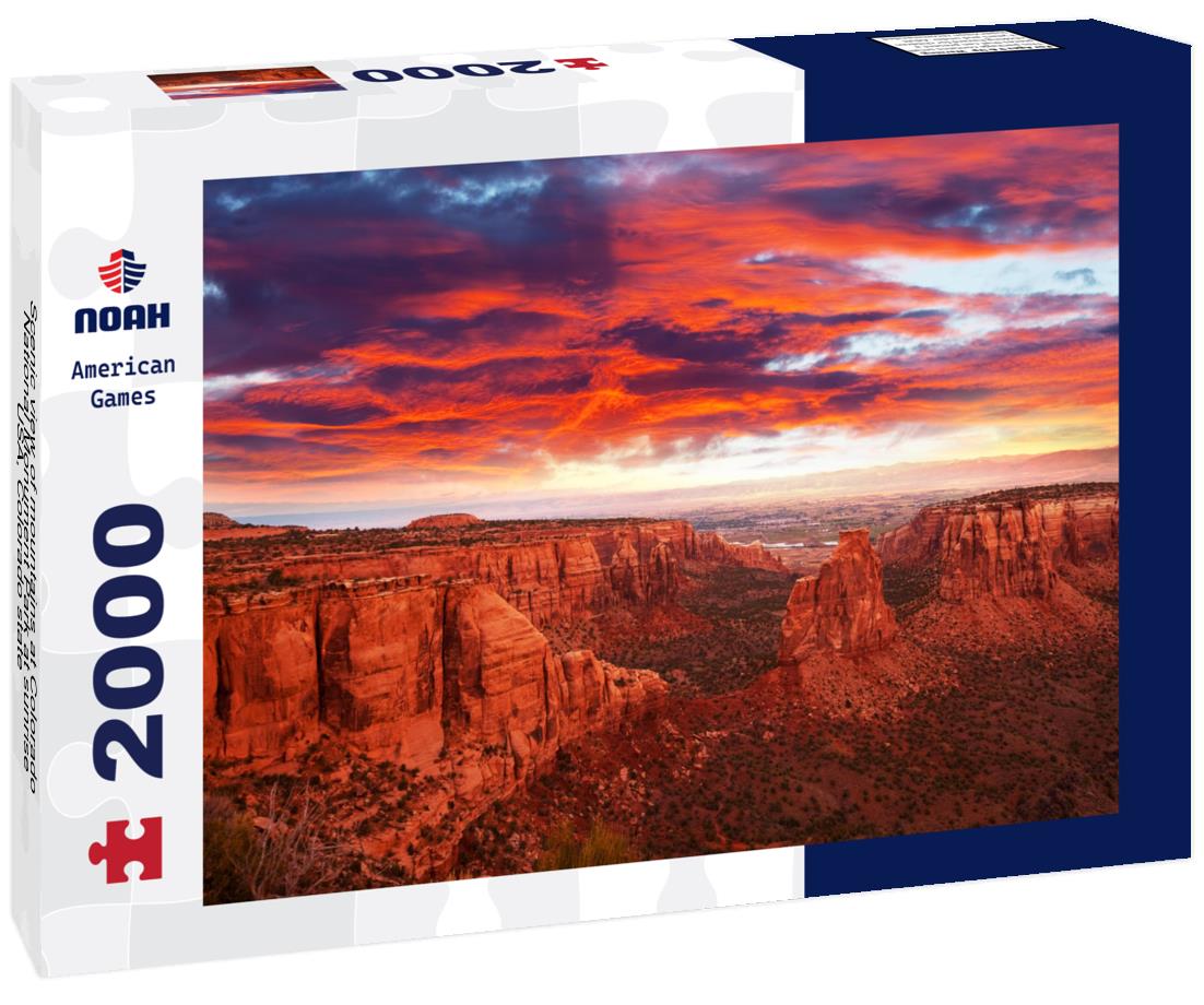 Noah Jigsaw Puzzle Scenic view of mountains at Colorado National Monument Park at sunrise, USA, Colorado state 2000 pieces