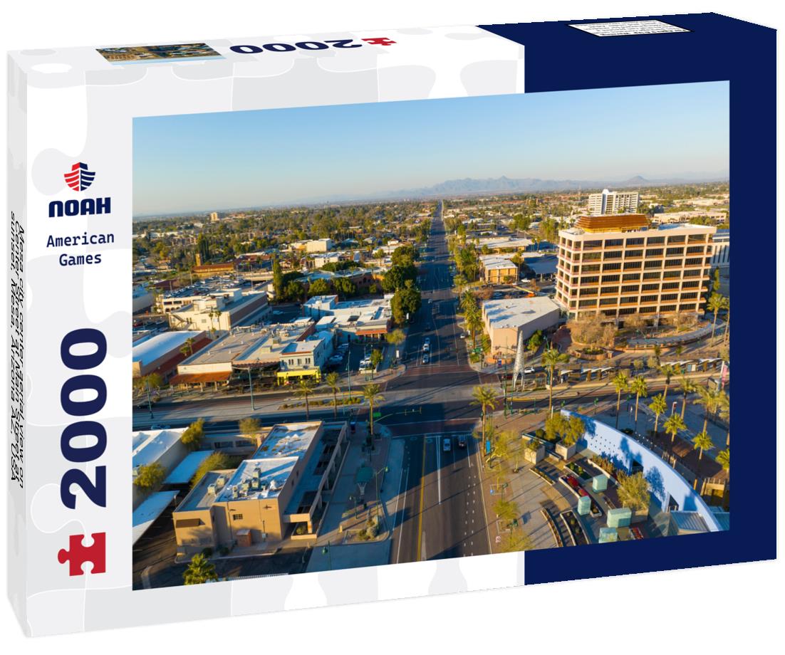 Noah Jigsaw Puzzle Mesa city center aerial view on Center Street at Main Street at sunset, Mesa, Arizona AZ, USA 2000 pieces