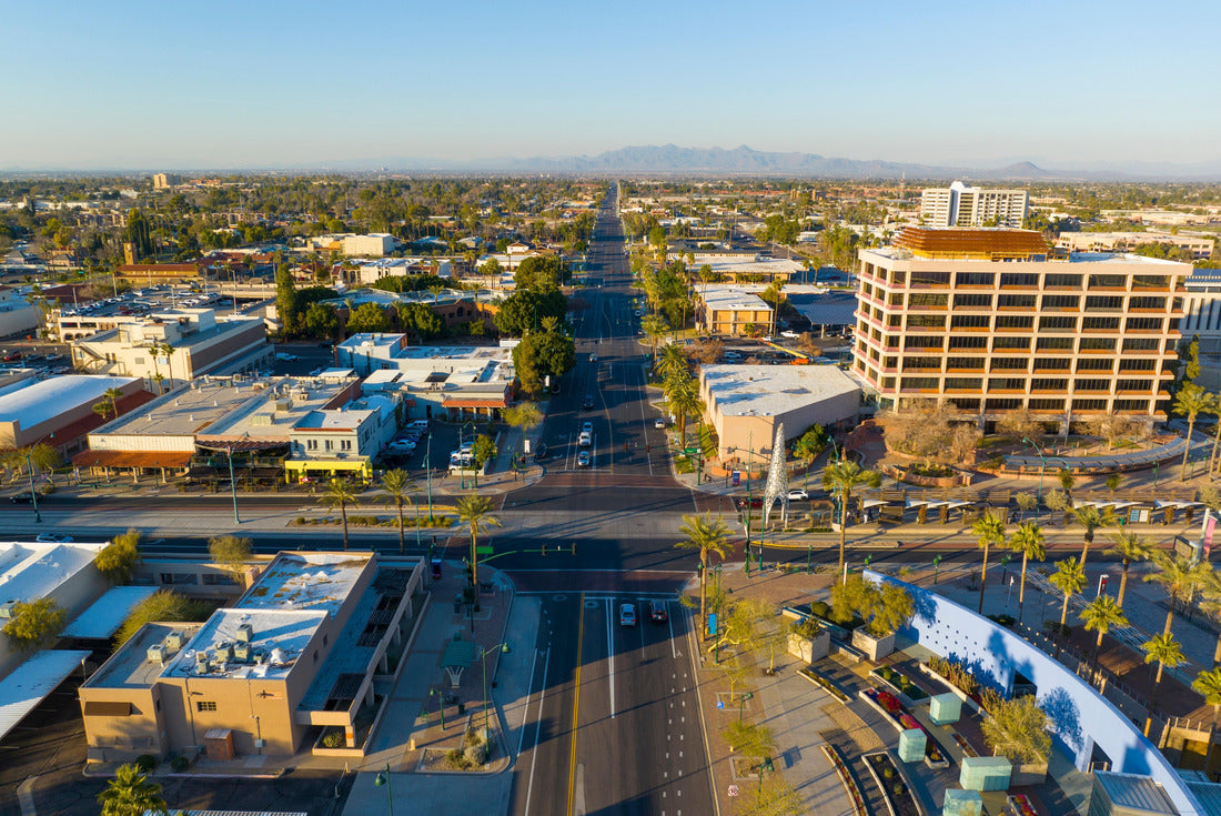 Noah Jigsaw Puzzle Mesa city center aerial view on Center Street at Main Street at sunset, Mesa, Arizona AZ, USA 2000 pieces