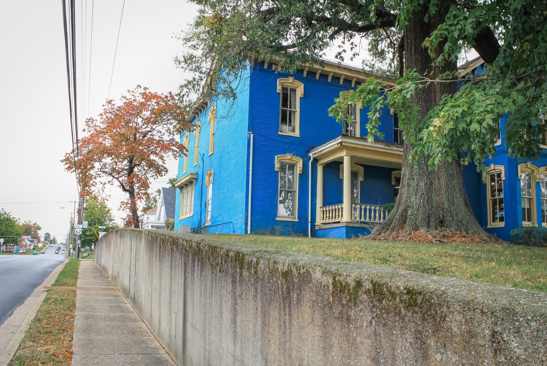 Noah Jigsaw Puzzle Elizabethtown, Kentucky United States: a blue historic home on a hill during the autumn season 2000 pieces