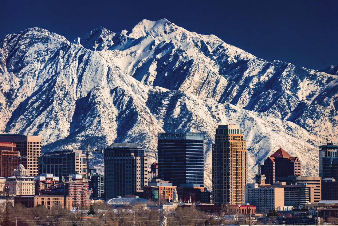 Noah Jigsaw Puzzle A record-breaking snowpack in the Wasatch Mountains behind the downtown Salt Lake City skyline, Utah 2000 pieces