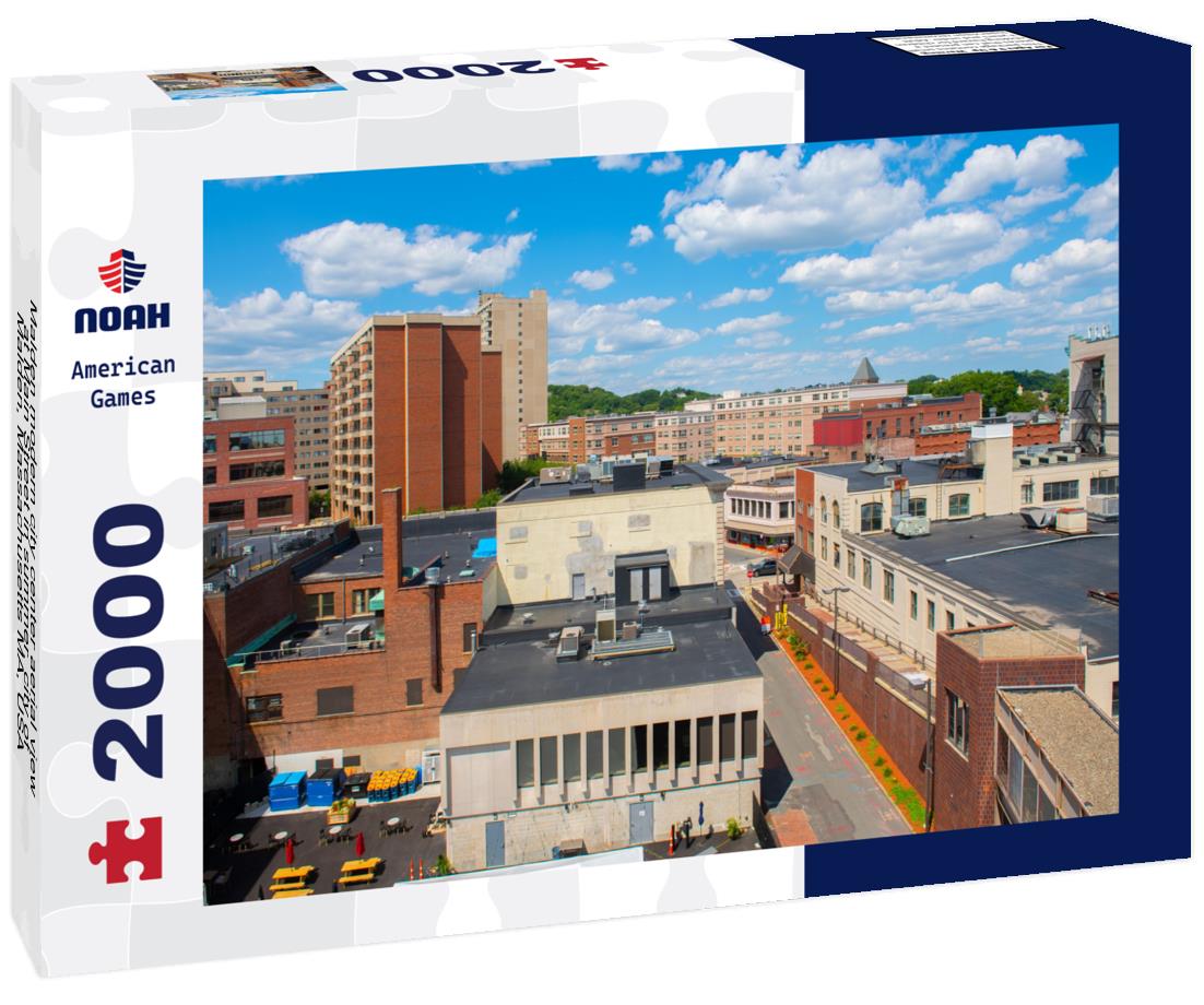 Noah Jigsaw Puzzle Malden modern city center aerial view at Main Street in summer, city of Malden, Massachusetts MA, USA 2000 pieces