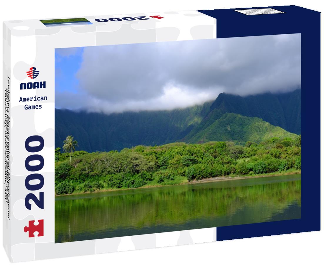 Noah Jigsaw Puzzle Tewksbury Congregational Church aerial view in historic town center in fall, Tewksbury, Massachusetts, MA 2000 pieces