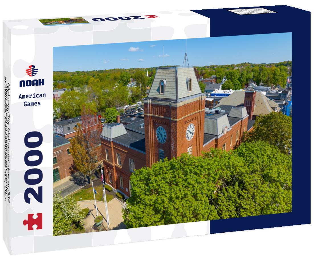 Noah Jigsaw Puzzle Melrose City Hall aerial view at 562 Main Street in historic city center of Melrose, Massachusetts MA, USA 2000 pieces