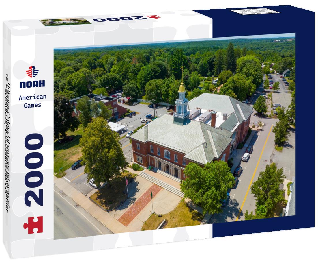 Noah Jigsaw Puzzle Billerica Public Library aerial view at 15 Concord Road in historic town center of Billerica, Massachusetts MA 2000 pieces