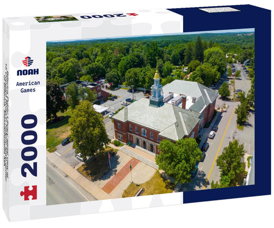 Noah Jigsaw Puzzle Billerica Public Library aerial view at 15 Concord Road in historic town center of Billerica, Massachusetts MA 2000 pieces