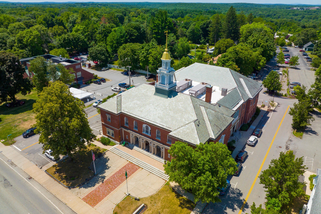 Noah Jigsaw Puzzle Billerica Public Library aerial view at 15 Concord Road in historic town center of Billerica, Massachusetts MA 2000 pieces