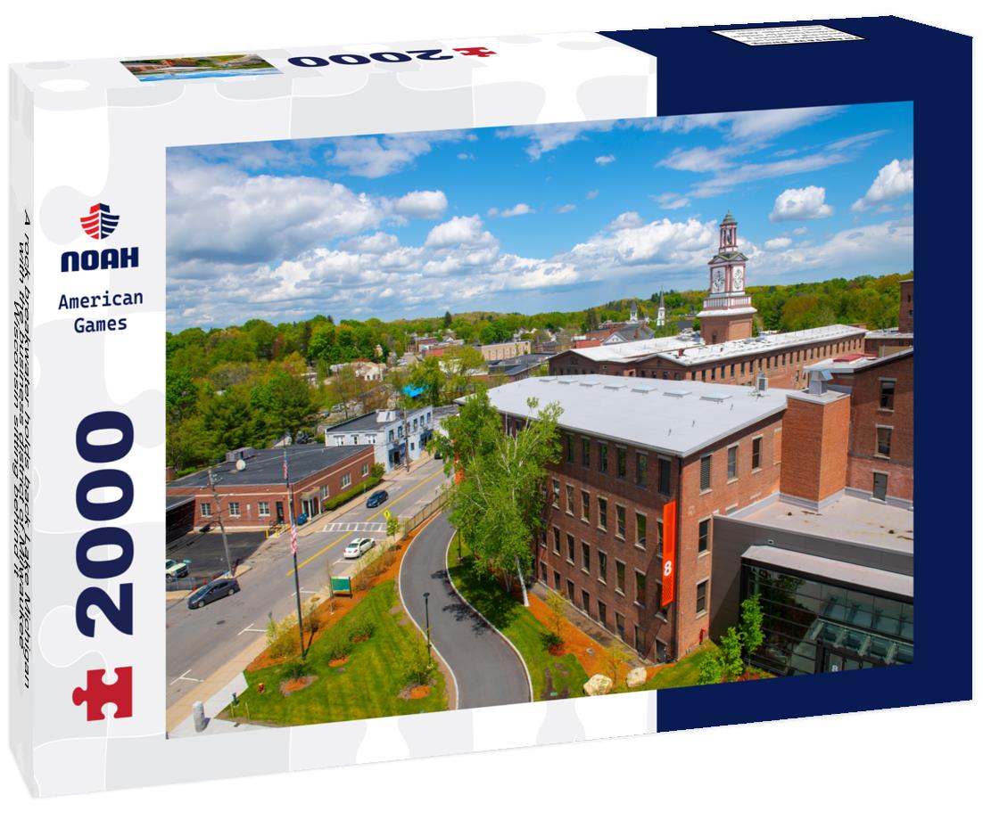 Noah Jigsaw Puzzle A rock breakwater holds back Lake Michigan, with the business district of Milwaukee, Wisconsin sitting behind it 2000 pieces