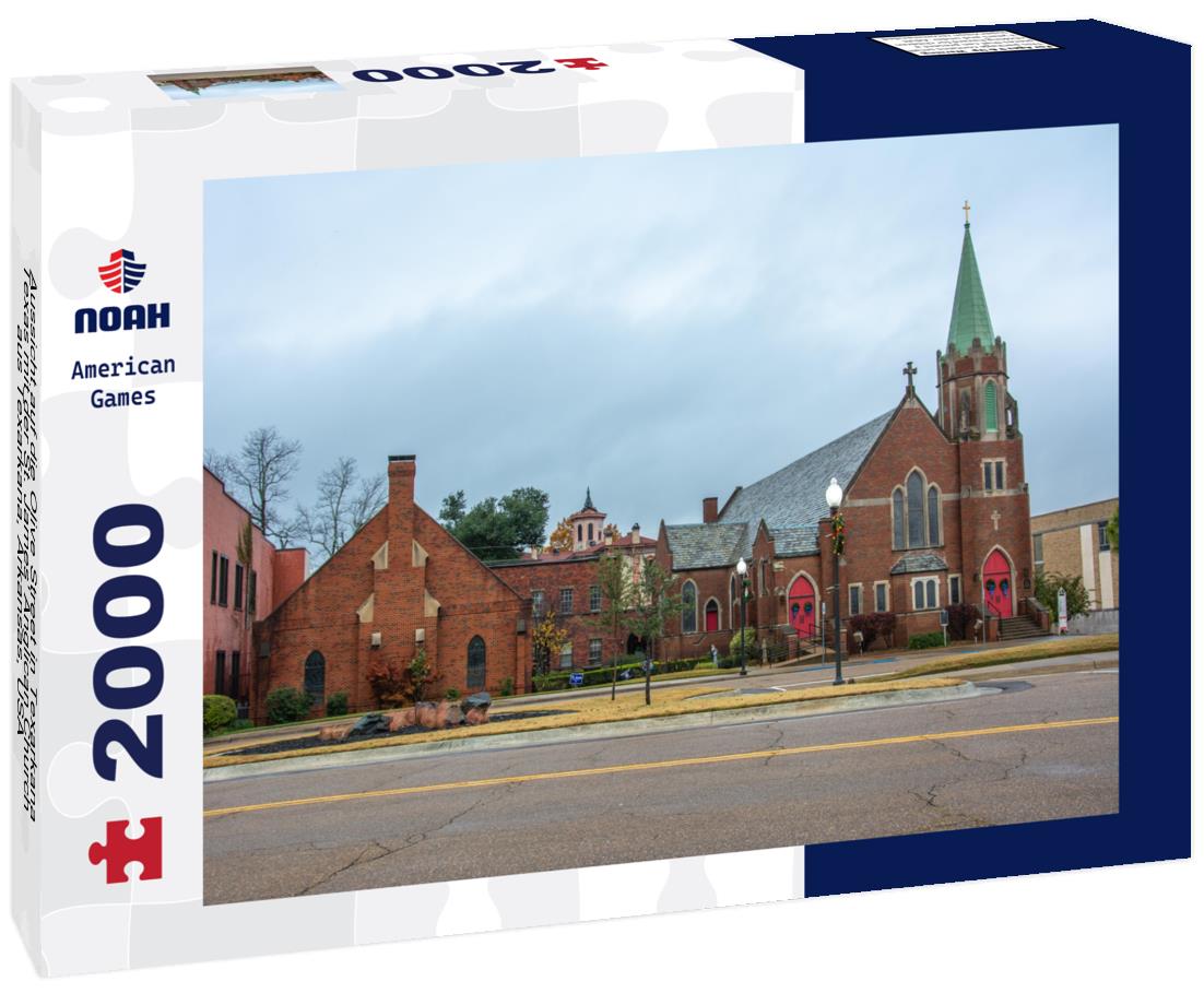 Noah Jigsaw Puzzle Aussicht auf die Olive Street in Texarkana Texas mit der St. James' Anglican Church aus Texarkana, Arkansas, USA 2000 pieces
