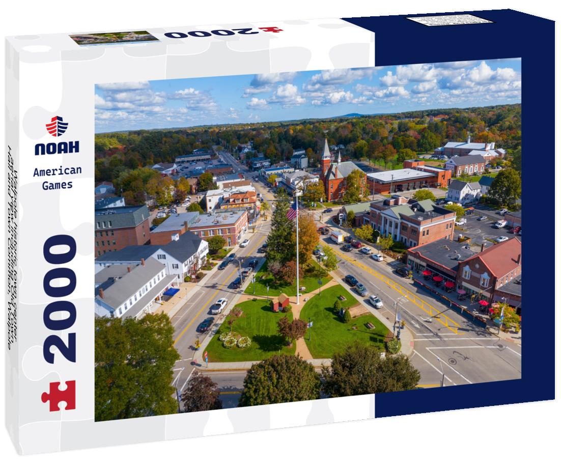 Noah Jigsaw Puzzle Walpole historic town center aerial view including Old Town Hall and Town Common, Walpole, Massachusetts MA, USA 2000 pieces