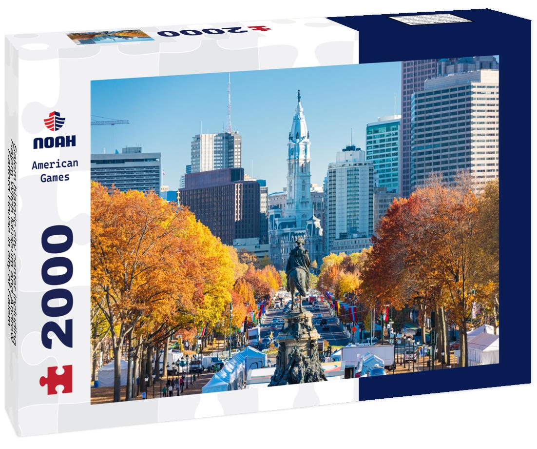 Noah Jigsaw Puzzle Salem historic city center including Salem Witch Museum and Andrew Safford House in city of Salem, Massachusetts MA 2000 pieces