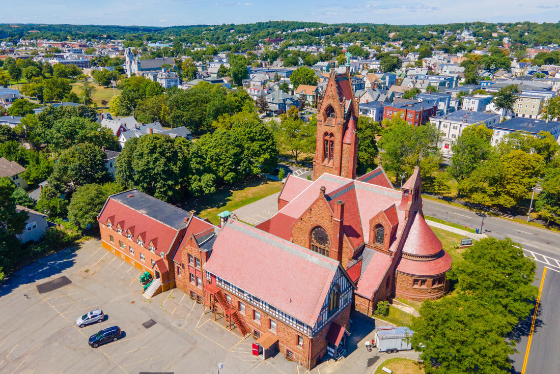 Noah Jigsaw Puzzle St. Stephen's Memorial Episcopal Church aerial view at 74 S Common Street in Historic Downtown Lynn, Massachusetts MA, USA 2000 pieces