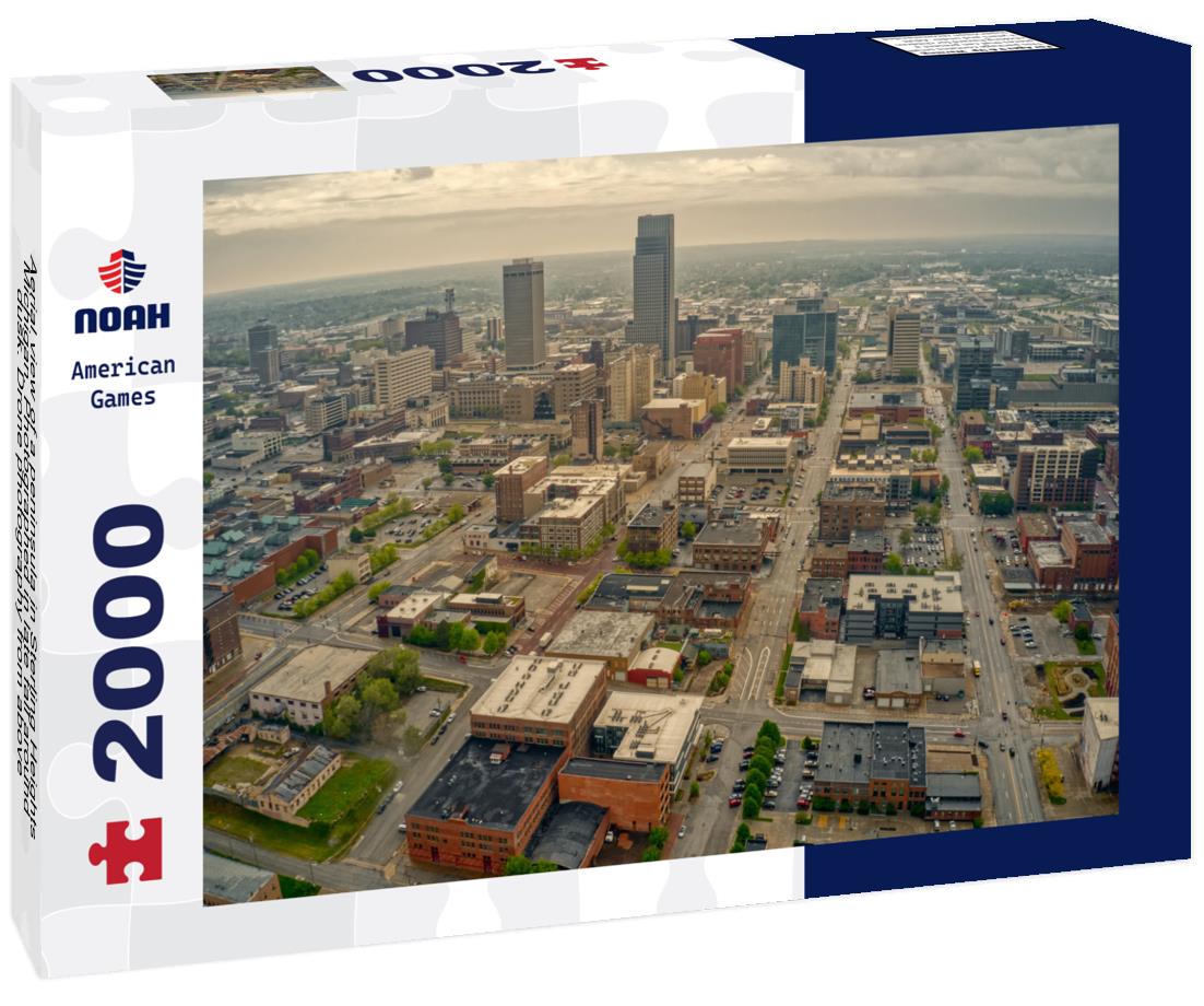 Noah Jigsaw Puzzle Aerial view of a peninsula in Sterling Heights Michigan. Photographed in late fall around dusk. Drone photography from above 2000 pieces