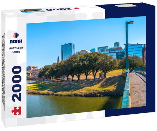 Noah Jigsaw Puzzle The panoramic skyline of Fort Worth, buildings and walking trails across the Trinity River Bridge, a city with open space in Texas 2000 pieces