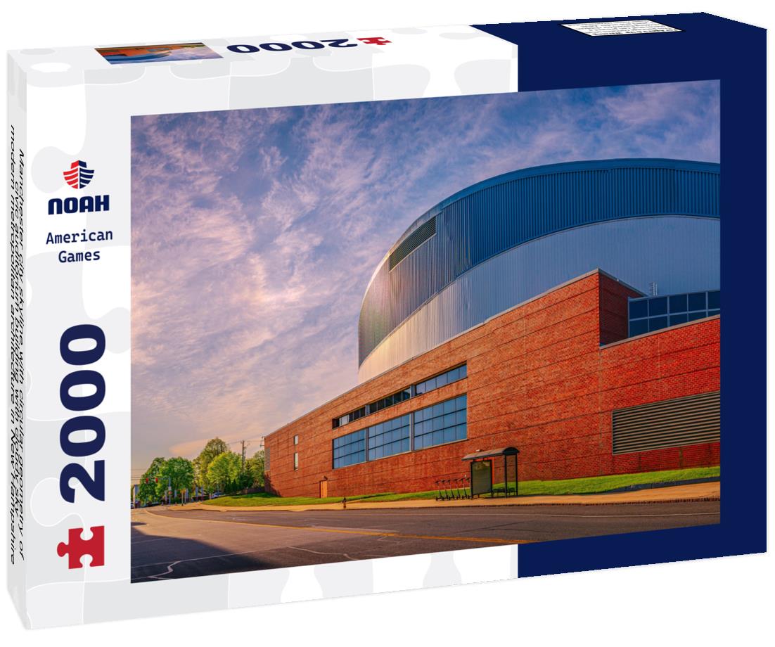 Noah Jigsaw Puzzle Manchester city skyline with circular geometry of civic auditorium building with cloudy sky, modern metropolitan architecture in New Hampshire 2000 pieces