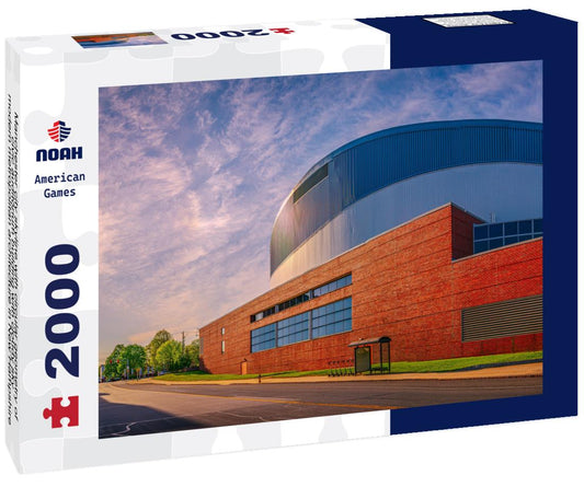 Noah Jigsaw Puzzle Manchester city skyline with circular geometry of civic auditorium building with cloudy sky, modern metropolitan architecture in New Hampshire 2000 pieces