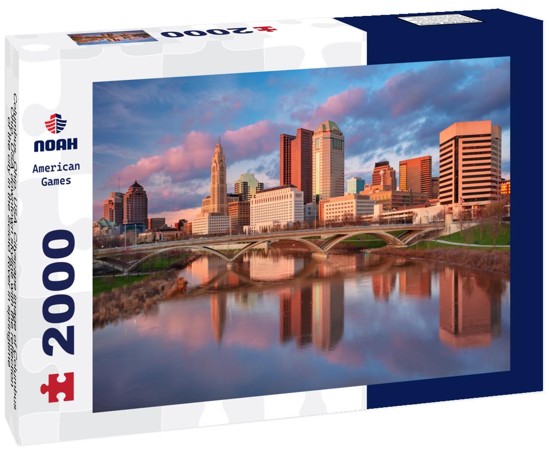 Noah Jigsaw Puzzle Columbus, Ohio, USA. Cityscape image of Columbus, Ohio, USA downtown skyline with the reflection of the city in the Scioto River in springtime 2000 pieces