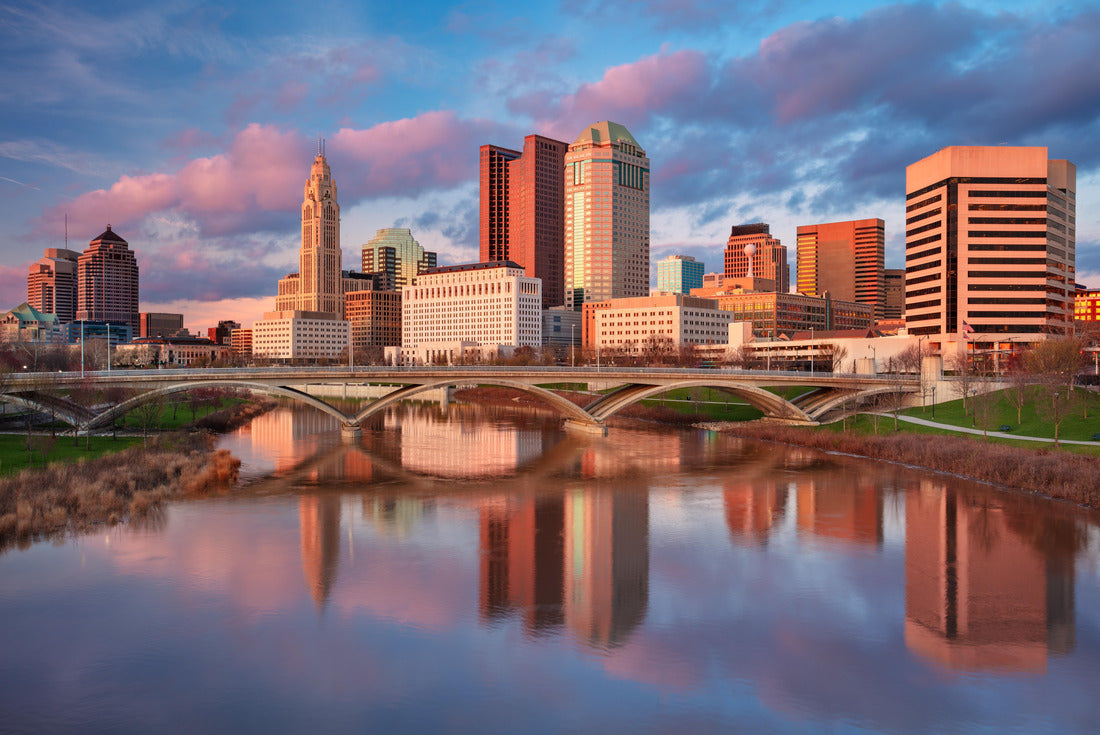Noah Jigsaw Puzzle Columbus, Ohio, USA. Cityscape image of Columbus, Ohio, USA downtown skyline with the reflection of the city in the Scioto River in springtime 2000 pieces