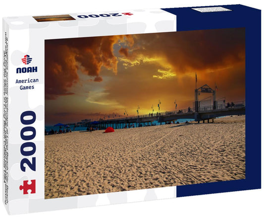 Noah Jigsaw Puzzle a gorgeous summer landscape at Long Beach City Beach with silky brown sand, blue ocean water and people relaxing along the shore in Long Beach California USA 2000 pieces