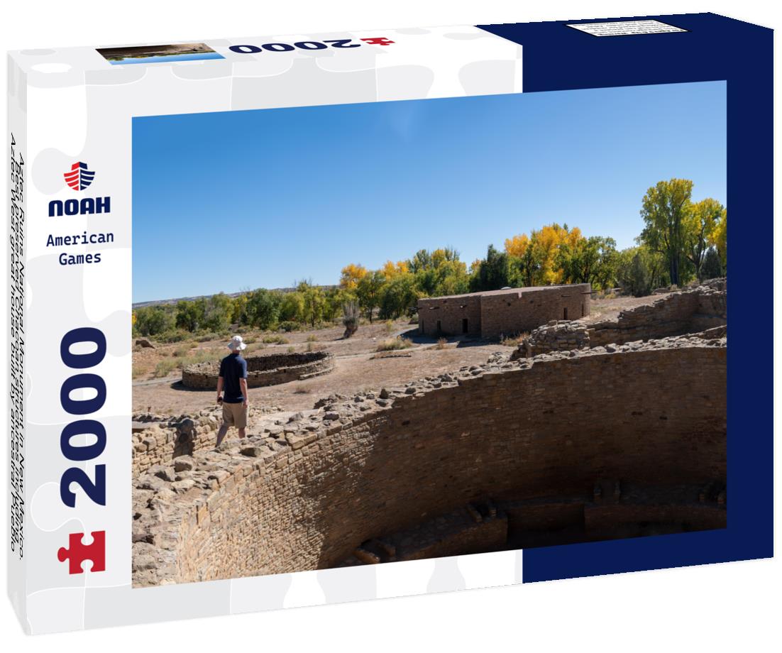 Noah Jigsaw Puzzle Aztec Ruins National Monument in New Mexico. Best preserved Chacoan structures including Aztec West great house built by ancestral Pueblo people. Kiva and masonry walls 2000 pieces