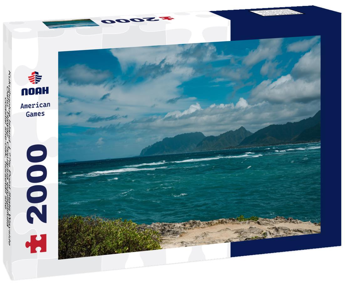 Noah Jigsaw Puzzle Kukuihoolua Island. La?ie Point State Wayside, Oahu, Hawaii. Casuarina equisetifolia, coastal she-oak, horsetail she-oak, beach sheoak, beach casuarina or whistling tree 2000 pieces