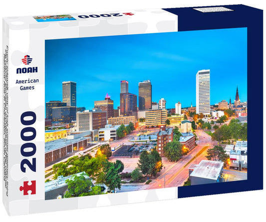 Noah Jigsaw Puzzle Empty sidewalk view of lush summer greenery lining the colorful Georgian architecture of the colonial Rainbow Row in Charleston, South Carolina 2000 pieces