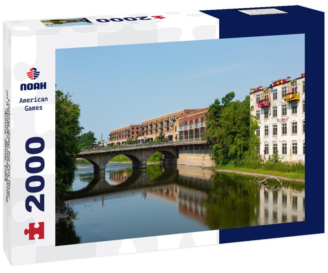 Noah Jigsaw Puzzle Looking down the Fox River on a beautiful Summer morning. Aurora, Illinois, USA 2000 pieces