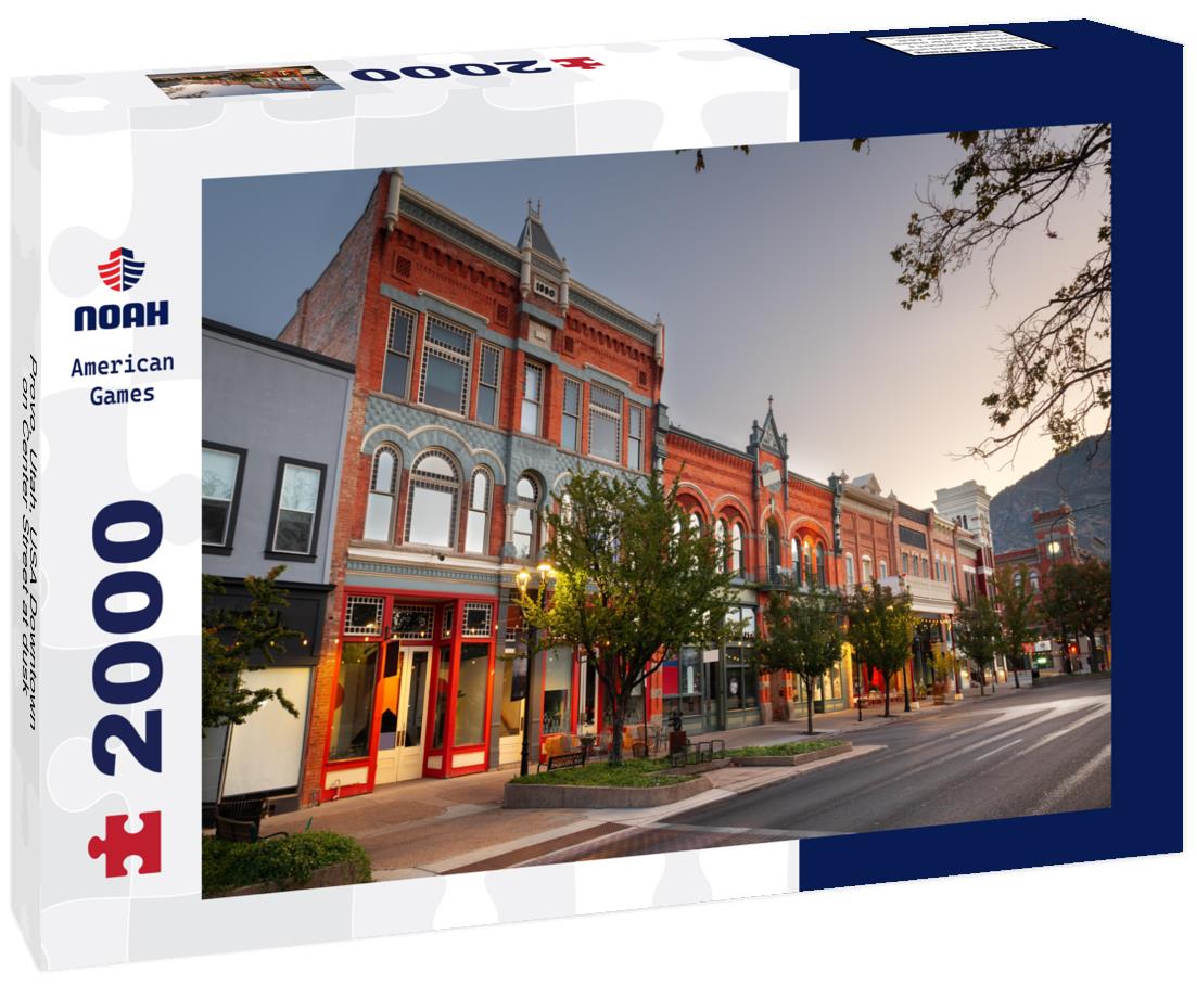 Noah Jigsaw Puzzle Provo, Utah, USA Downtown on Center Street at dusk 2000 pieces
