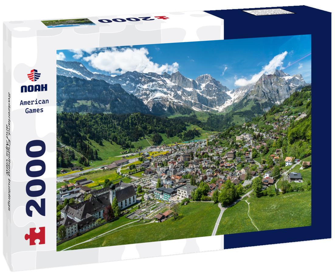 Switzerland, Engelberg buildings and Alps view 2000pc Puzzle
