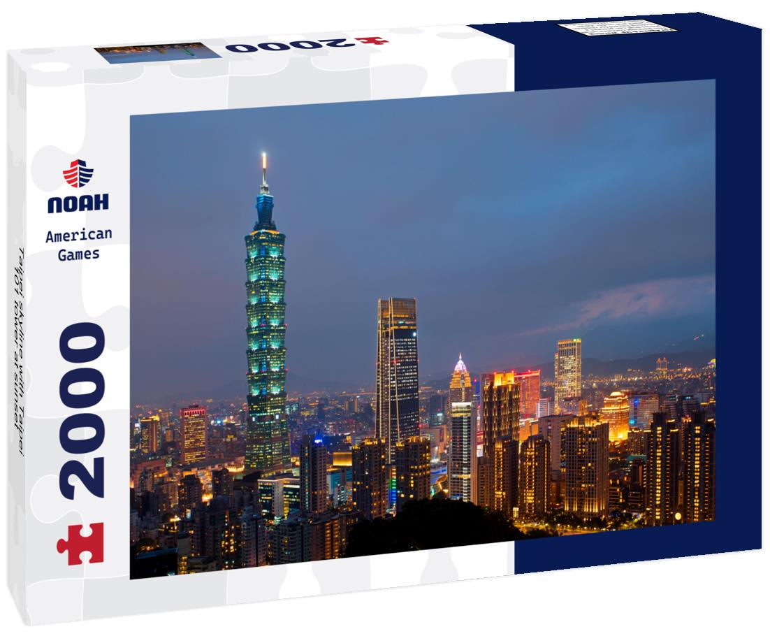 Noah Jigsaw Puzzle Taipei skyline with Taipei 101 tower at sunset 2000 pieces