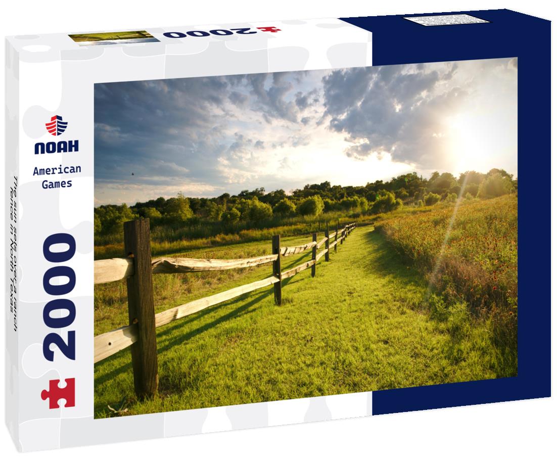 The sun sets over a ranch fence in North Texas 2000pc Puzzle