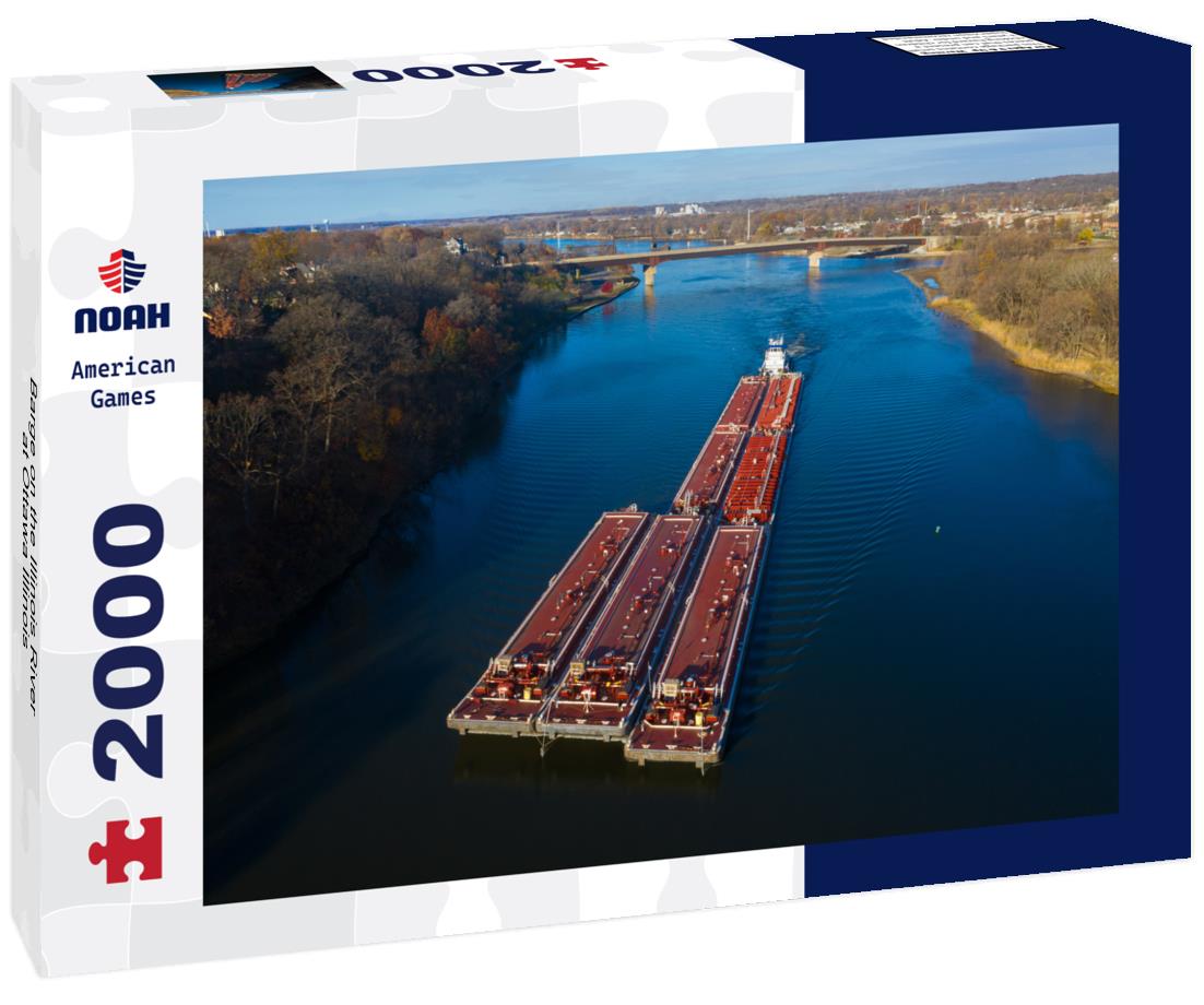 Noah Jigsaw Puzzle Barge on the Illinois River at Ottawa Illinois 2000 pieces