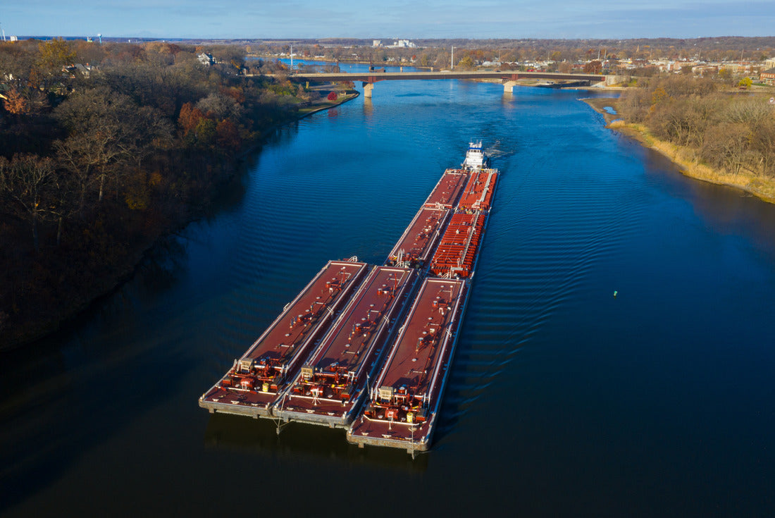 Noah Jigsaw Puzzle Barge on the Illinois River at Ottawa Illinois 2000 pieces