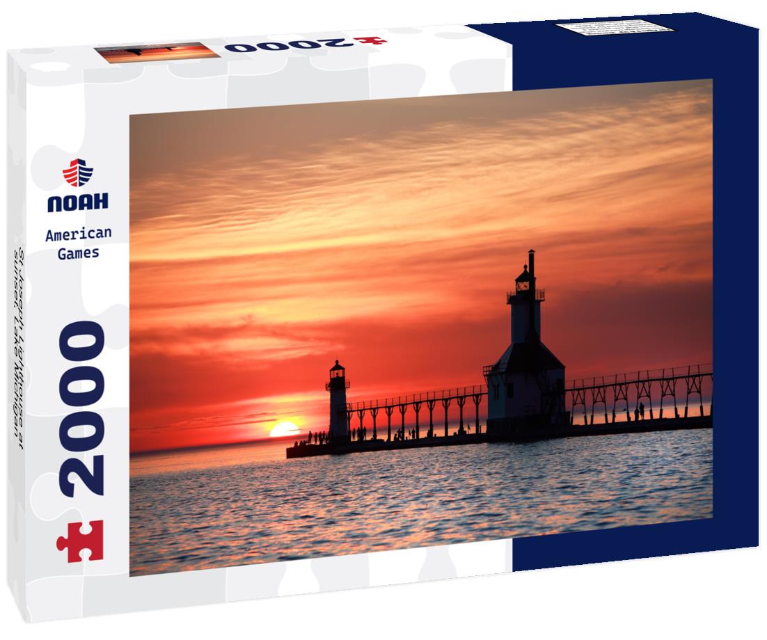 Noah Jigsaw Puzzle St Joseph Lighthouse at sunset, Lake Michigan 2000 pieces
