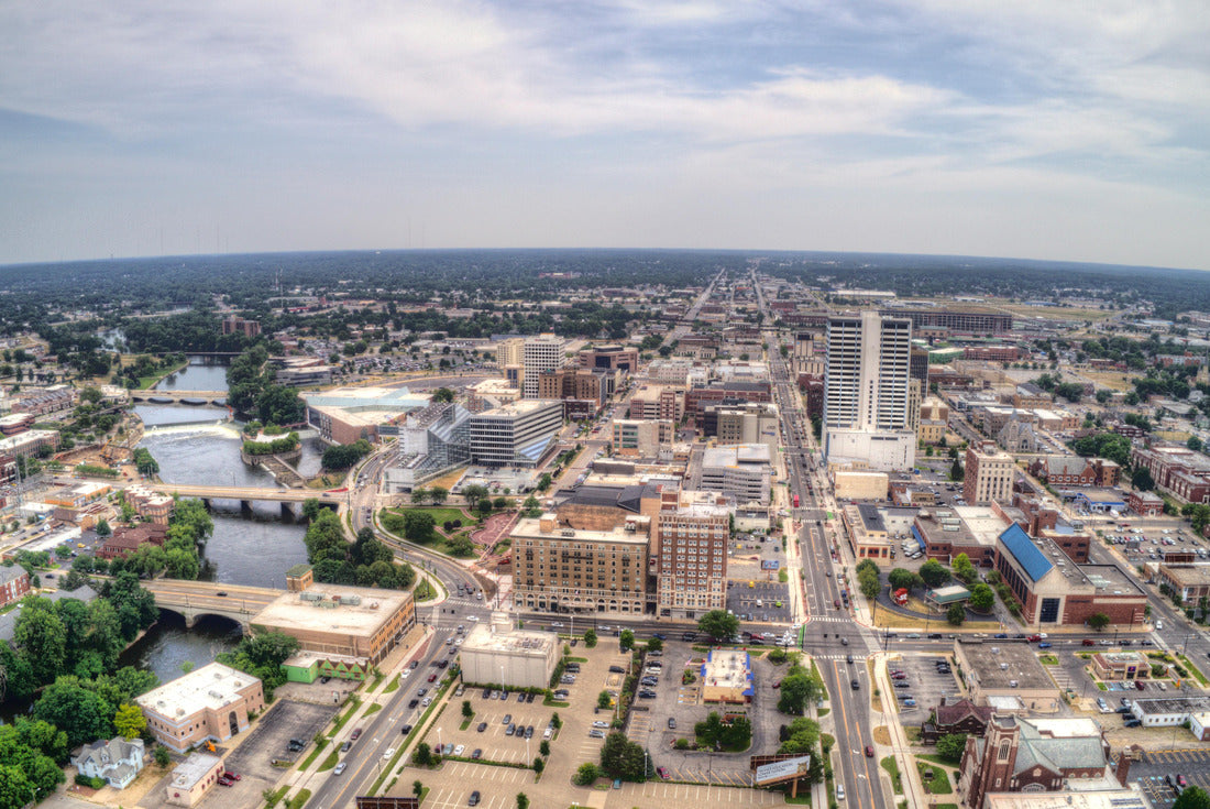 Aerial View of Downtown South Bend in Indiana 2000pc Puzzle