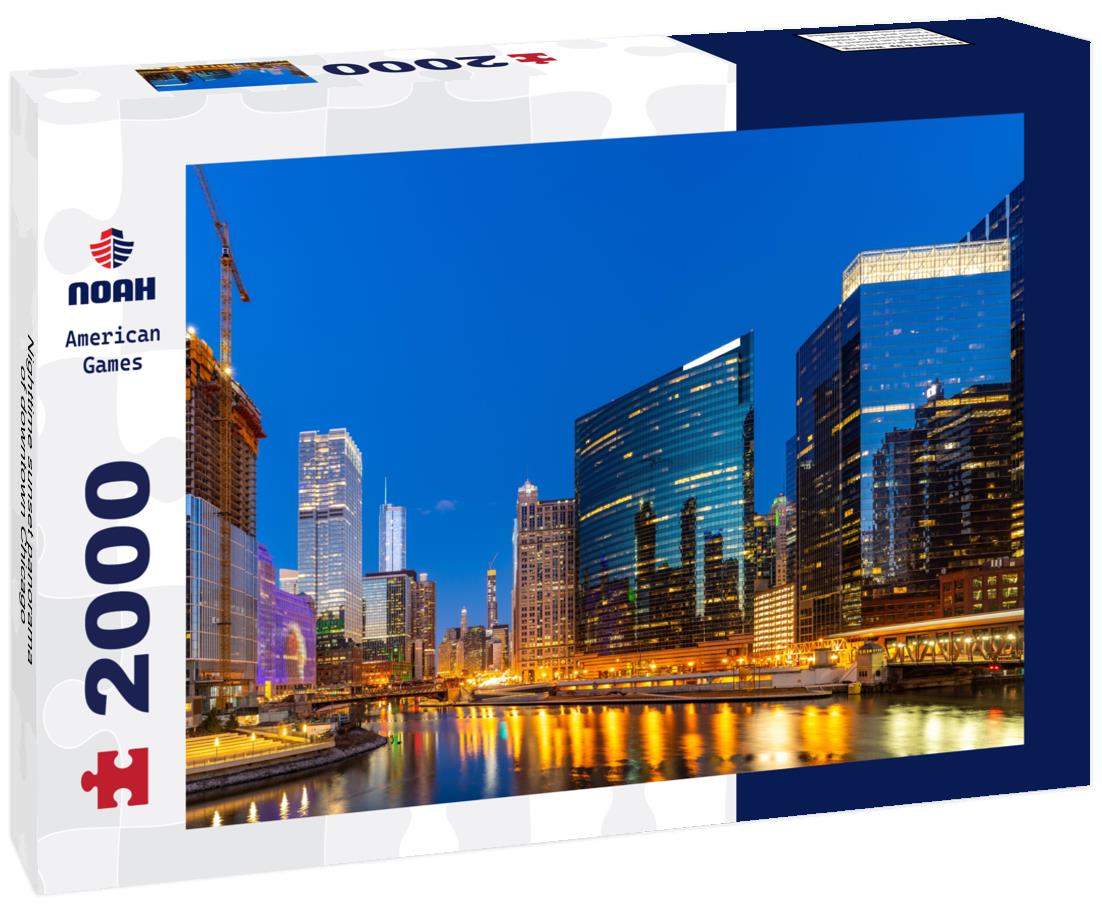 Nighttime sunset  downtown Chicago 2000pc Puzzle