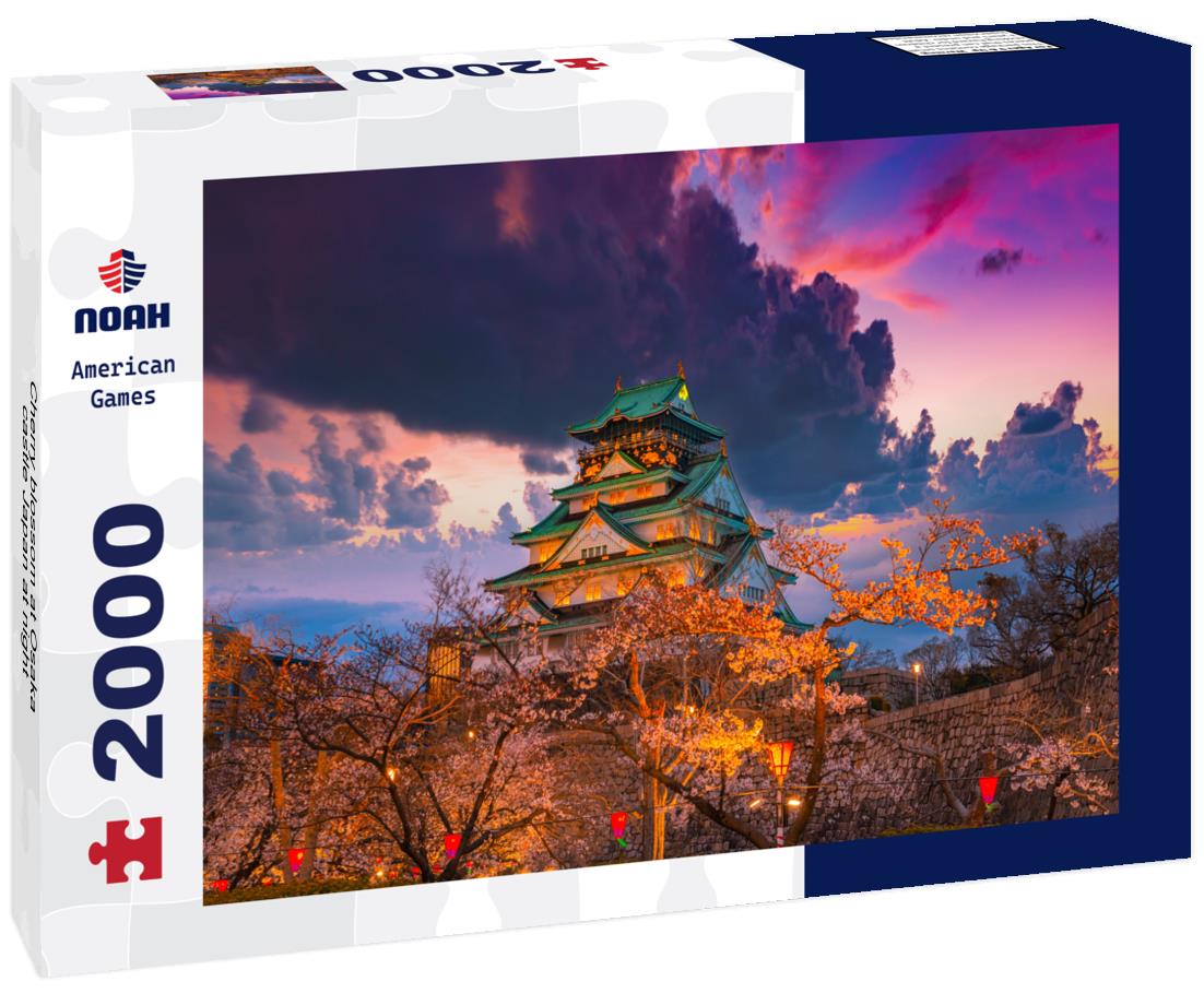 Cherry blossom at Osaka castle Japan at night 2000pc Puzzle