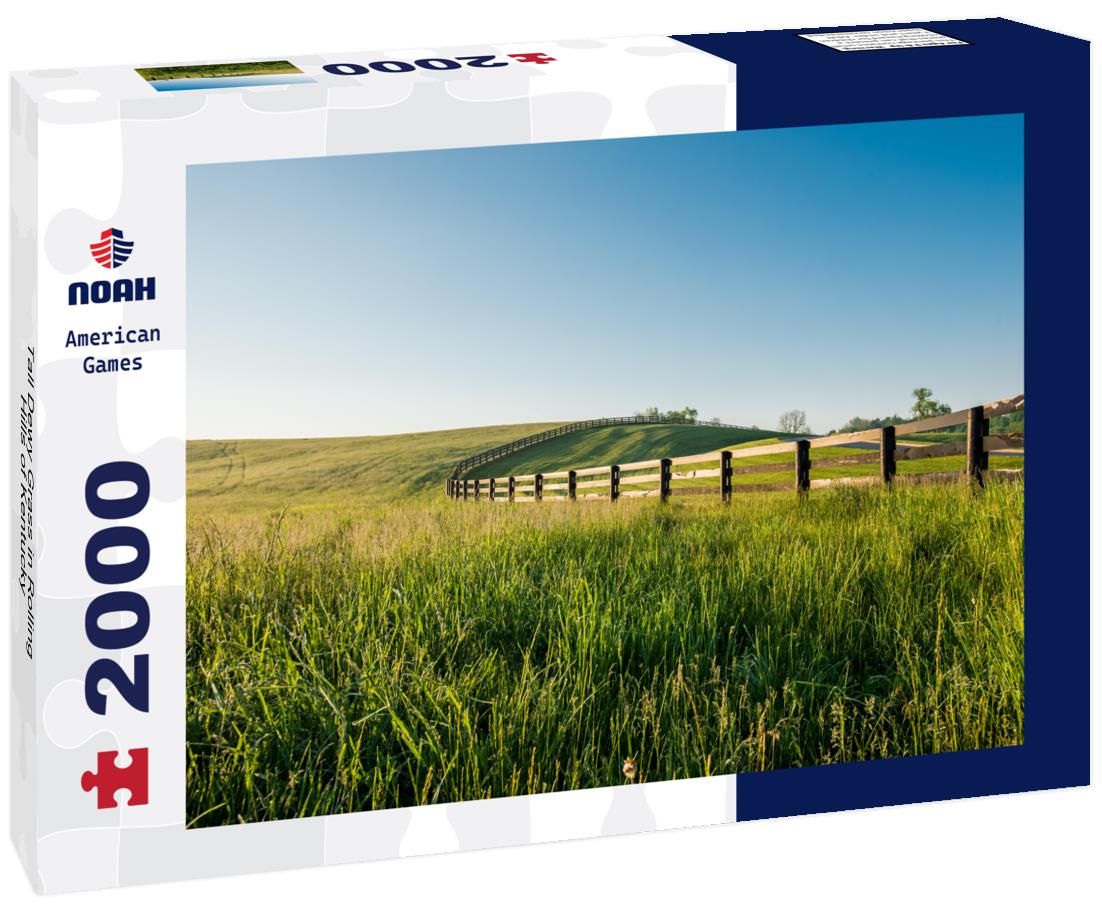 Tall Dewy Grass in Rolling Hills of Kentucky 2000pc Puzzle