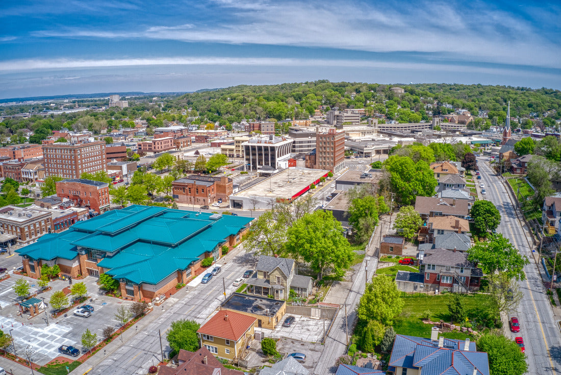 Aerial View of Downtown Council Bluffs, Iowa 2000pc Puzzle