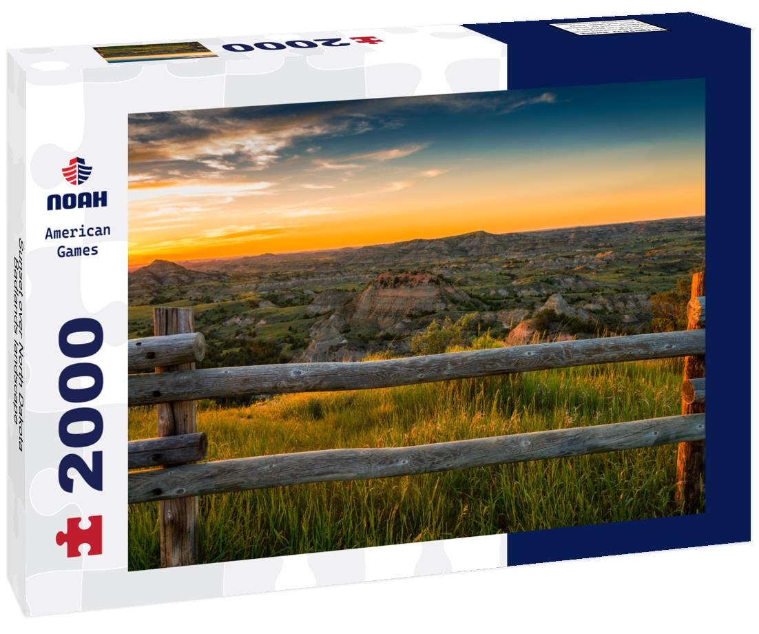 Sunset over North Dakota Badlands landscape 2000pc Puzzle