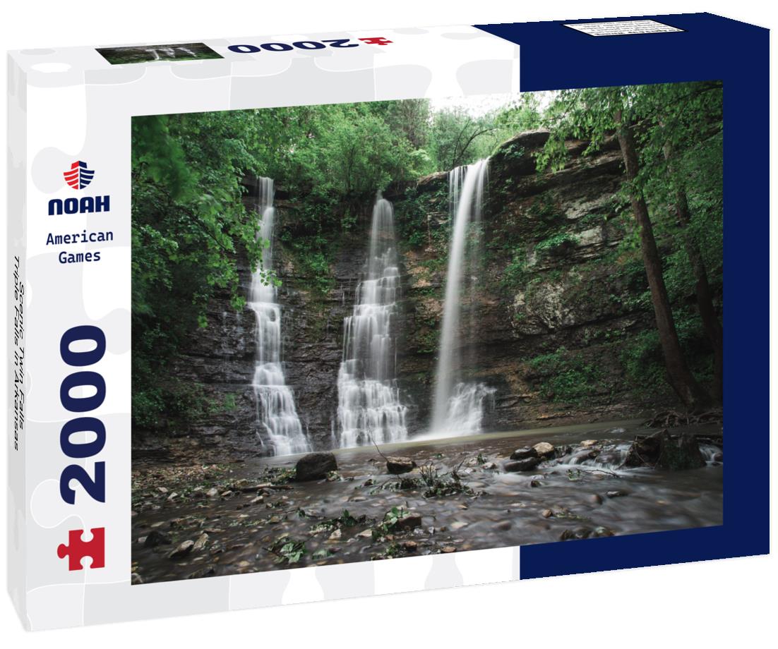 Scenic Twin Falls, Triple Falls in Arkansas 2000pc Puzzle