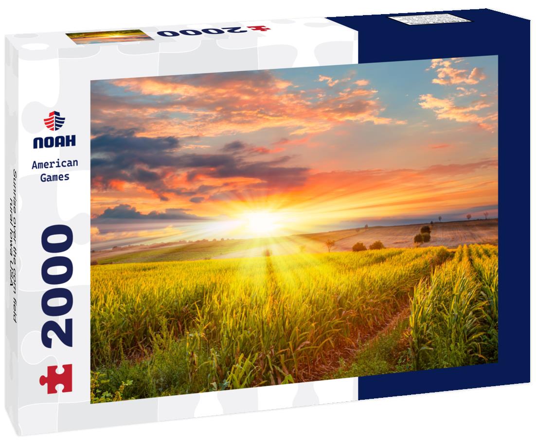 Sunrise over the corn field, rural Iowa USA 2000pc Puzzle