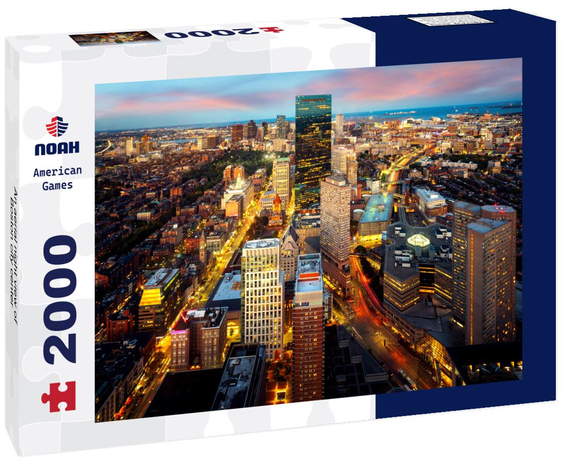 An aerial night view of Boston city center 2000pc Puzzle