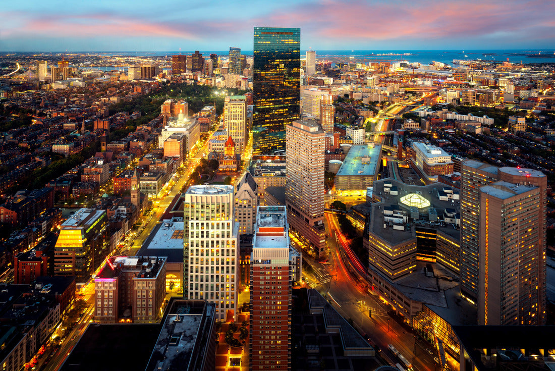 An aerial night view of Boston city center 2000pc Puzzle