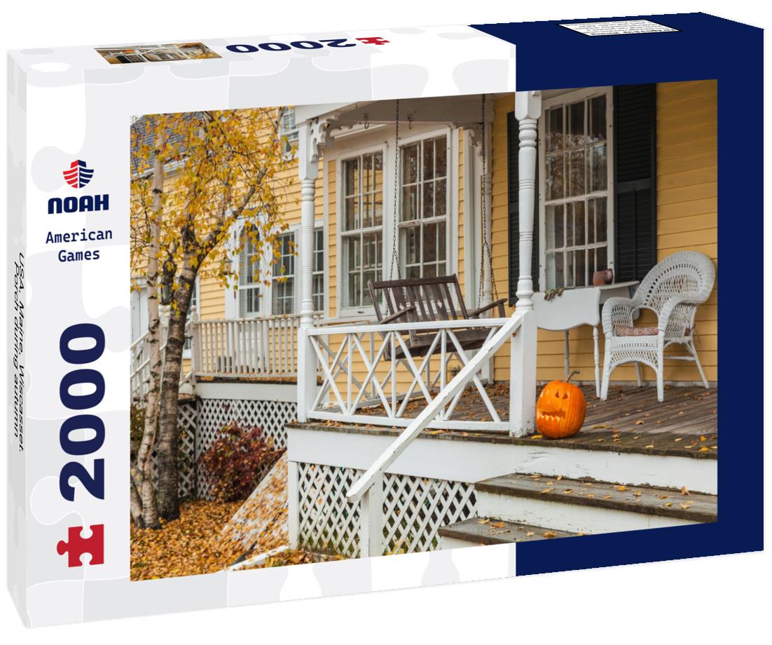 USA, Maine, Wiscasset. Porch during autumn 2000pc Puzzle
