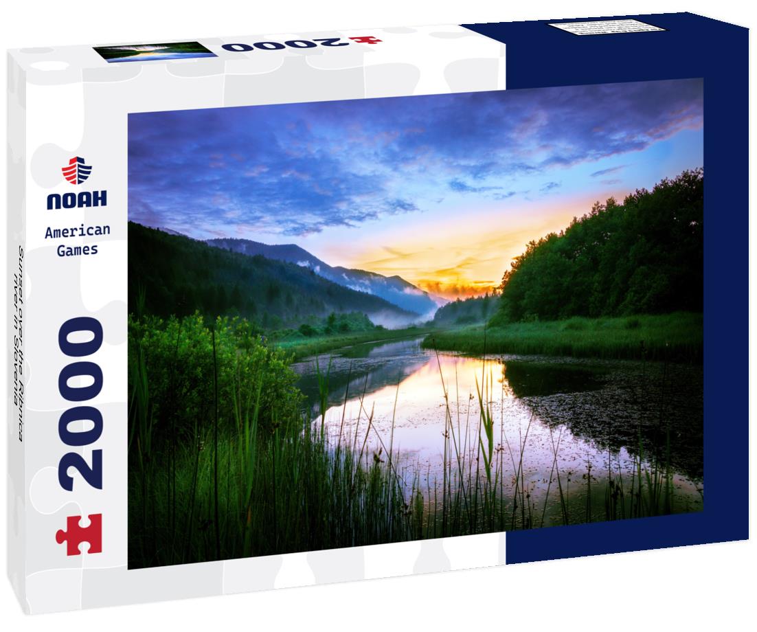 Sunset over the Ribnica river in Slovenia 2000pc Puzzle